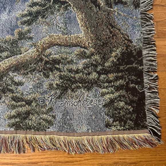 Lee Kromschroeder Tapestry Throw Art Bald Eagle Alpenglow Mohawk 58x50” USA EUC - Picture 5 of 8